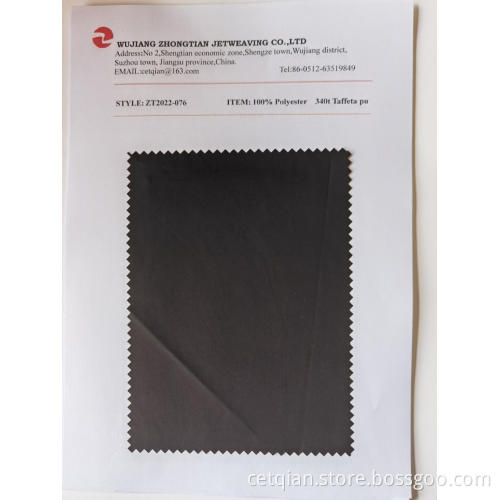 100% Polyester 340t Taffeta pu